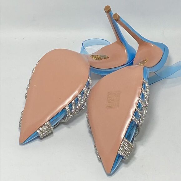 Aquazzura Gatsby Crystal-Embellished Slingback pumps size 38 - Picture 13 of 15